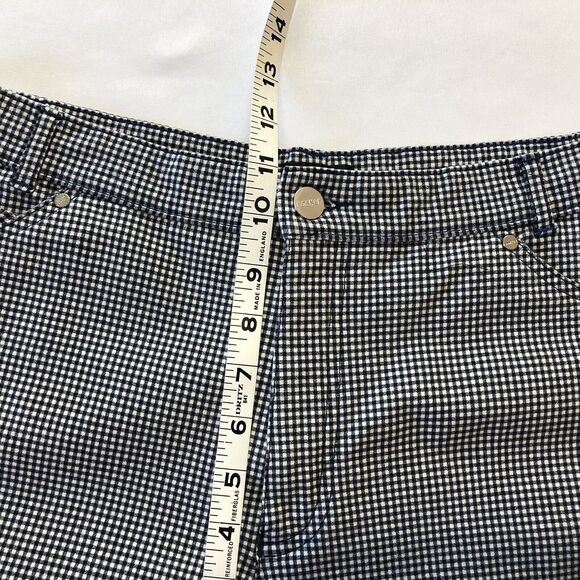 Rosner Shorts Women 12 Navy White Check Walking Casual Cotton Shorts Stretch - Picture 11 of 12